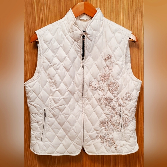 Eddie Bauer Quilted Down Vest Y2K Large Petite - Picture 1 of 8